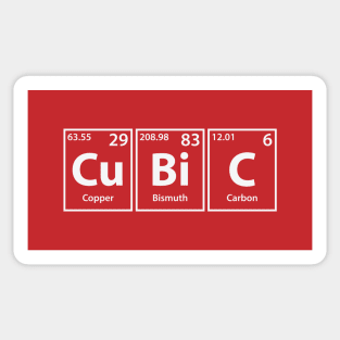 Cubic (Cu-Bi-C) Periodic Elements Spelling Sticker